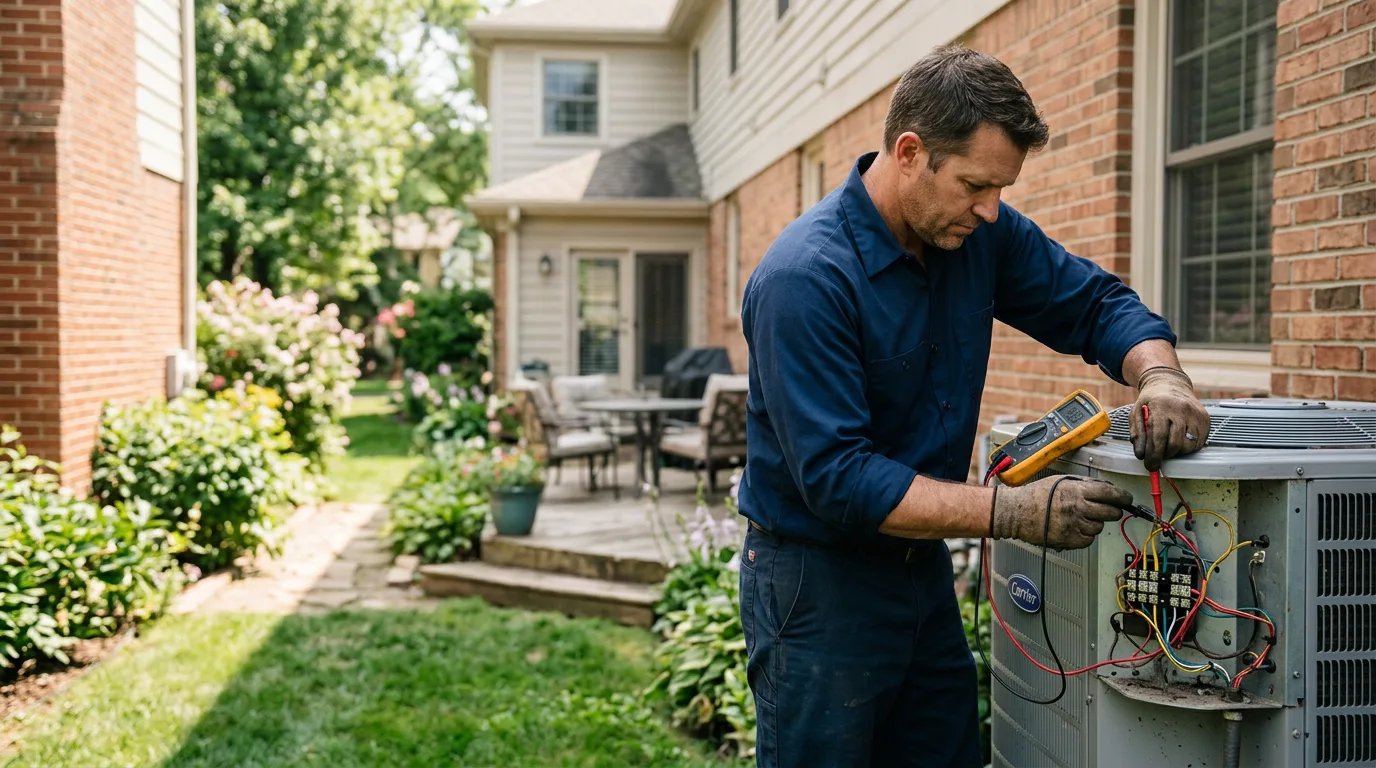 HVAC technician working near Laurys Station, PA